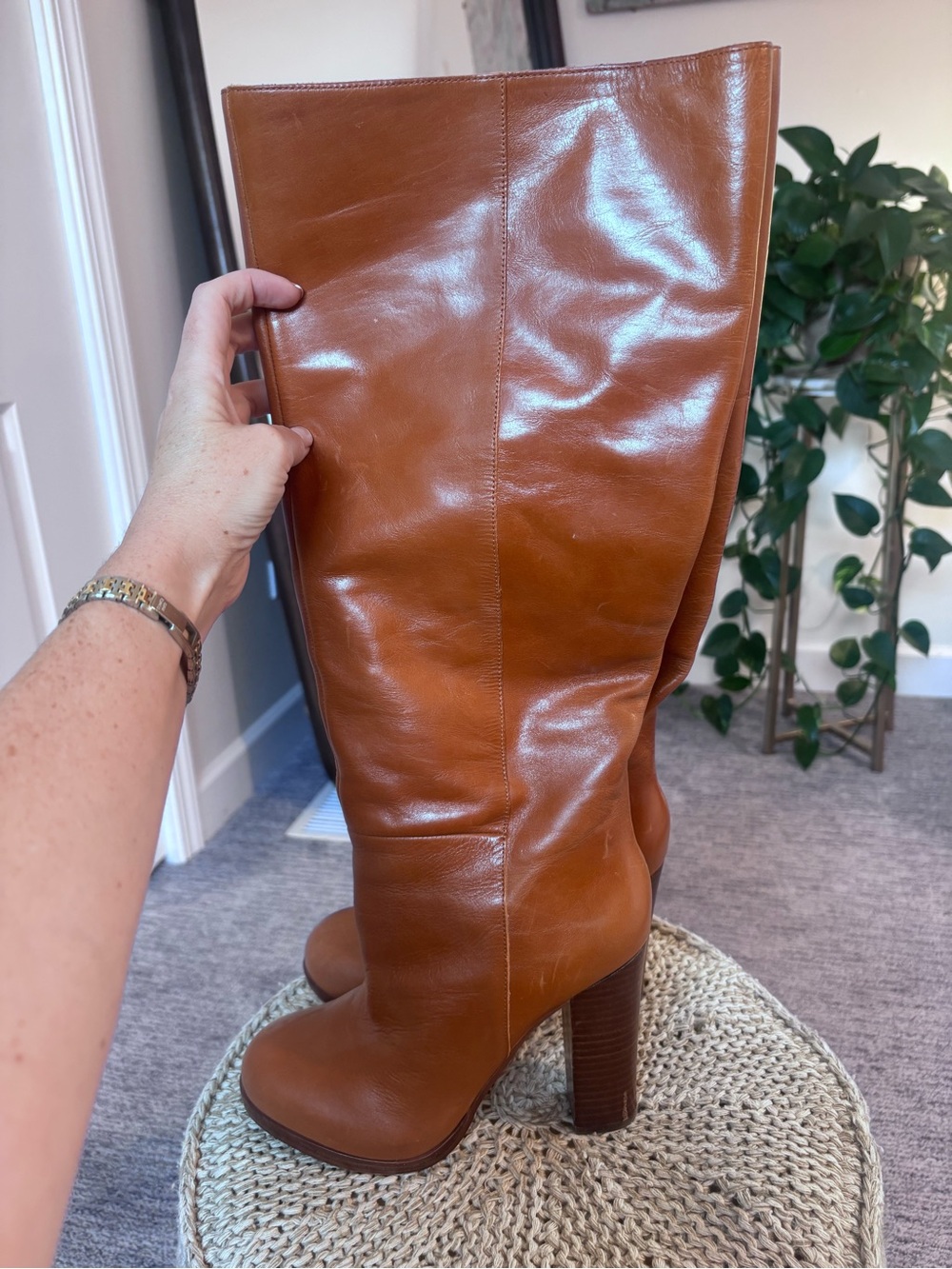Vince Camuto Tall Leather Boots in Cognac